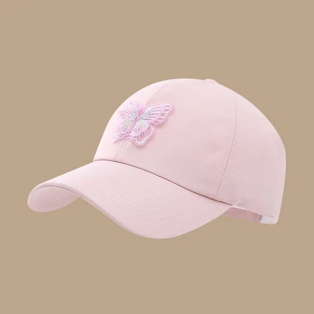 HOT Girl's Summer High Ponytail Cap Quick Drying Sunscreen Visors Kids Empty Top Baseball Cap Adjustable Candy Color Girl's Hat