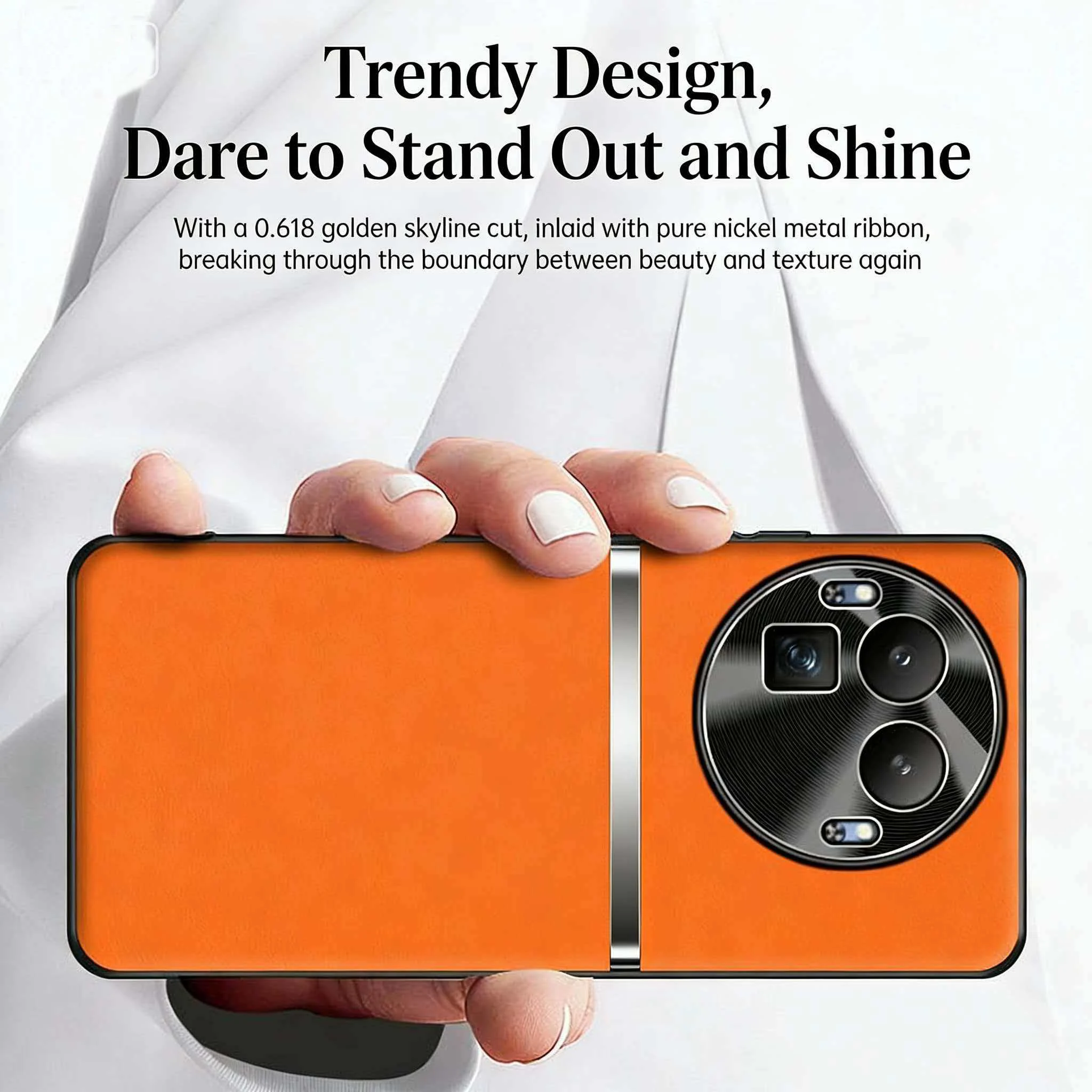 Premium PU Leather Case with Dual-Pigment Lens Protection and Full Camera Coverage