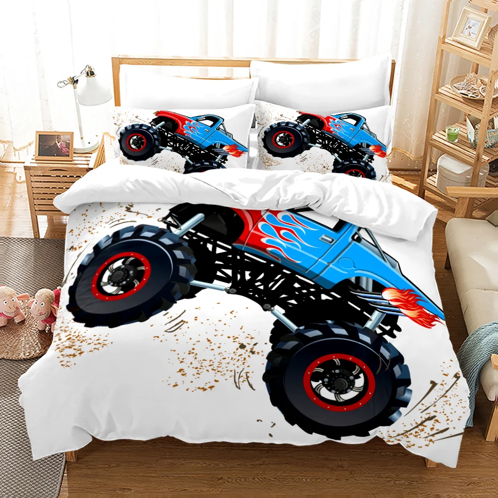 Monster Jam Bedding Set Single Twin Full Queen King Size Monster Jam F1 Bed Set Aldult Kid Bedroom Duvetcover Sets 3D Print 022 3