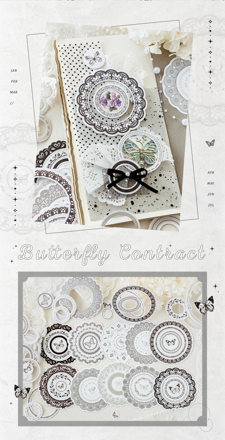 20 Stück/Packung Vintage INS ausgehöhlte kreisförmige Grenznotiz kann ausgehöhlter Ring DIY dekorative Aufkleber Pack Aufkleber zerrissen werden – Detail 11