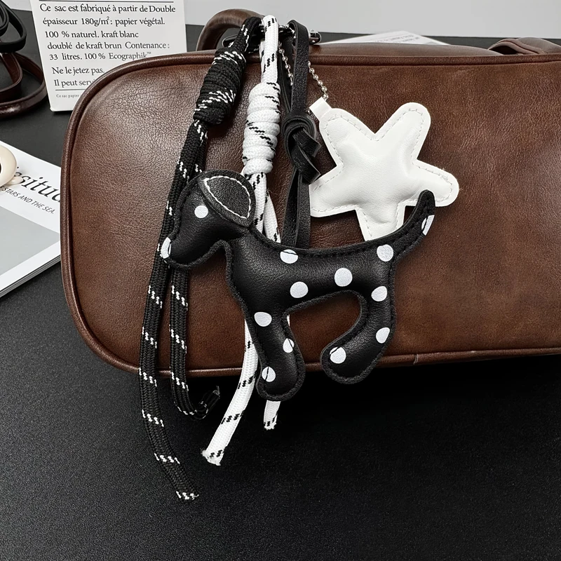 Cute Dog Bag Charm Kawaii Keychain with Star Pendant for Backpack Purse Decor Gift for Dog Lovers Women Girls