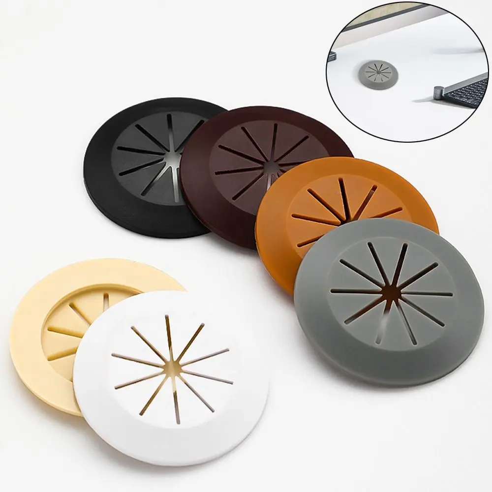 Description Picture 2 of itemCreative Desk Wire Organizer Cable Hole Cover Portable Office Furniture Table Cable Outlet Port Surface Line Box Grommets