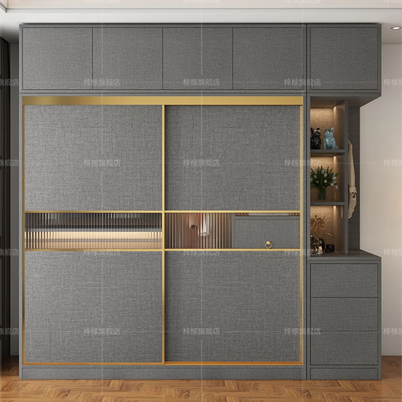 

Pole Drawers Wardrobe Rack Shoe Women Living Room Wardrobe Door Slide Rail Storage Wooden Meubles De Chambre Home Furnitures