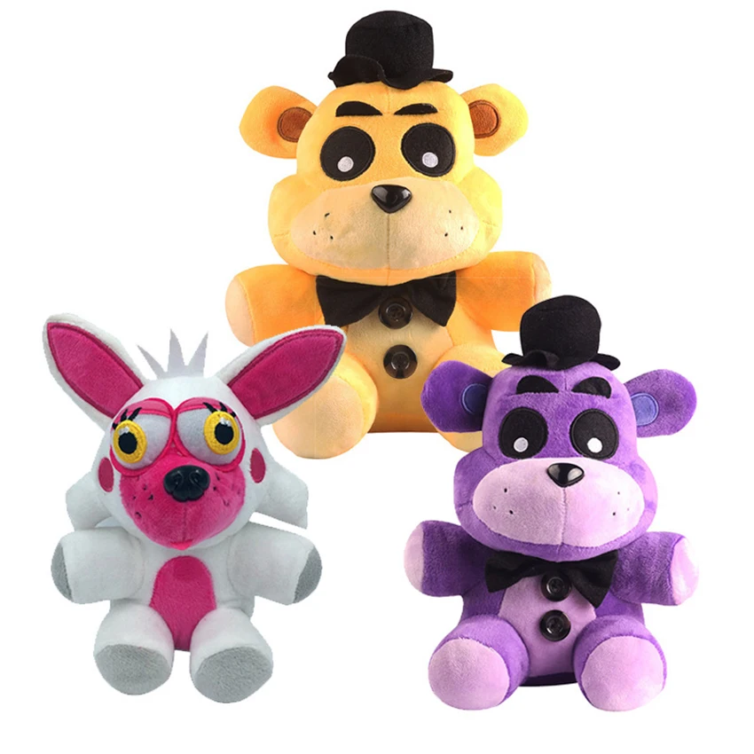 FNAF-Anime Plush Toy para Crianças, Urso, Sly, Coelho, Desenhos Animados,  Freddy, Fazbear, Animais, Kawaii, Presentes de Aniversário, Novo, 18cm