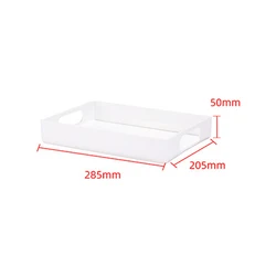 Sleek Clear Acrylic Organizer Tray with Handle (White)