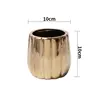 Geometric Gold Plating Personalized Small Flower Pot Nordic Light Luxury INS Style Desktop Ceramic Flower Pot with Porky Flowers 6
