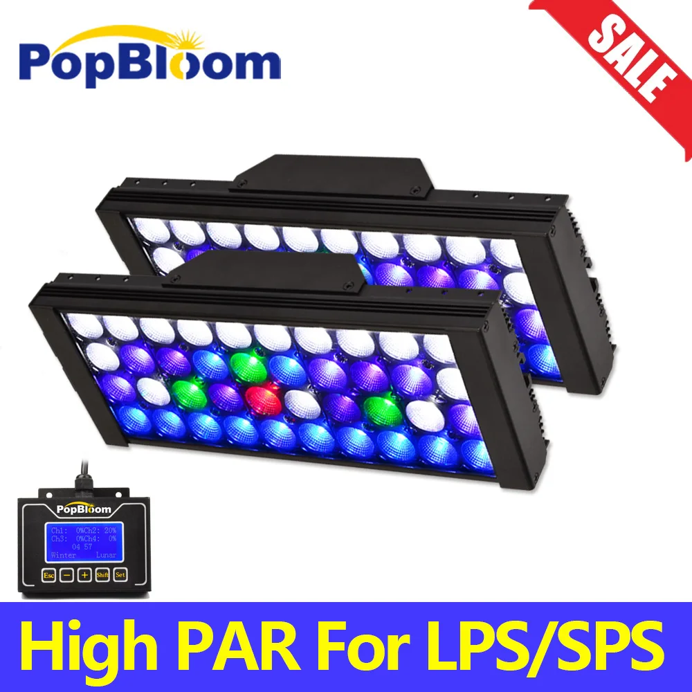 

PopBloom-Marine Coral Aquarium Reef Light,Marine LED Aquarium Lamp for Fish Tank Aquarium Light,LPS,SPS,60-240cm,Full Spectrum