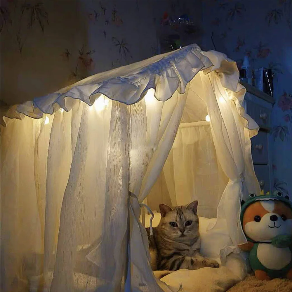 

Dog Cat Pet Tent Princess Curtain Air Cushion