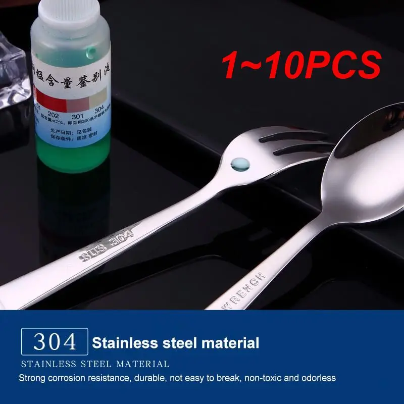 

1~10PCS Creative Wrench Shape Tea Fork 304 Stainless Steel Dinner Spoon Coffee Cutlery Set Tableware Family Camping Kitchen