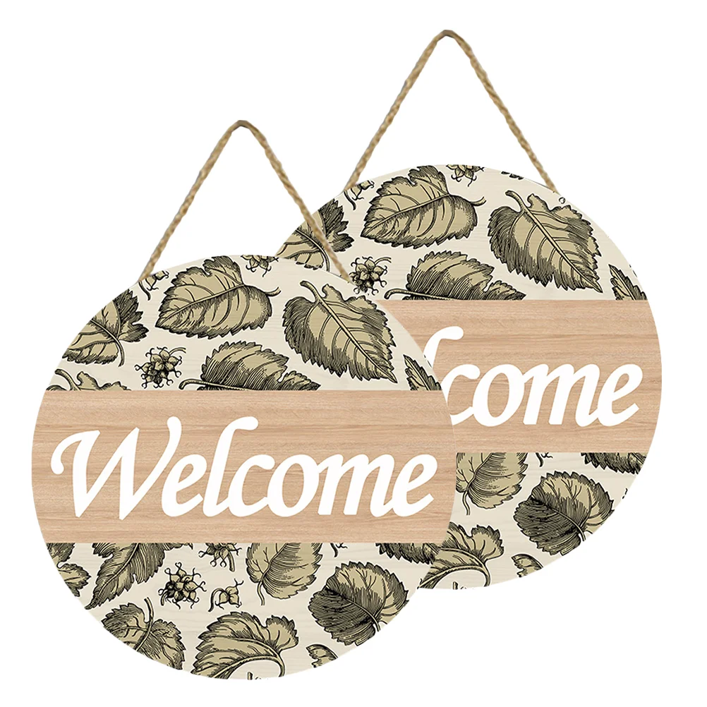 

Round Welcome Sign Welcome Density Board Sign For Front Door Decor Wall Hanging Pendant For Club Cafe Shop Home Decor