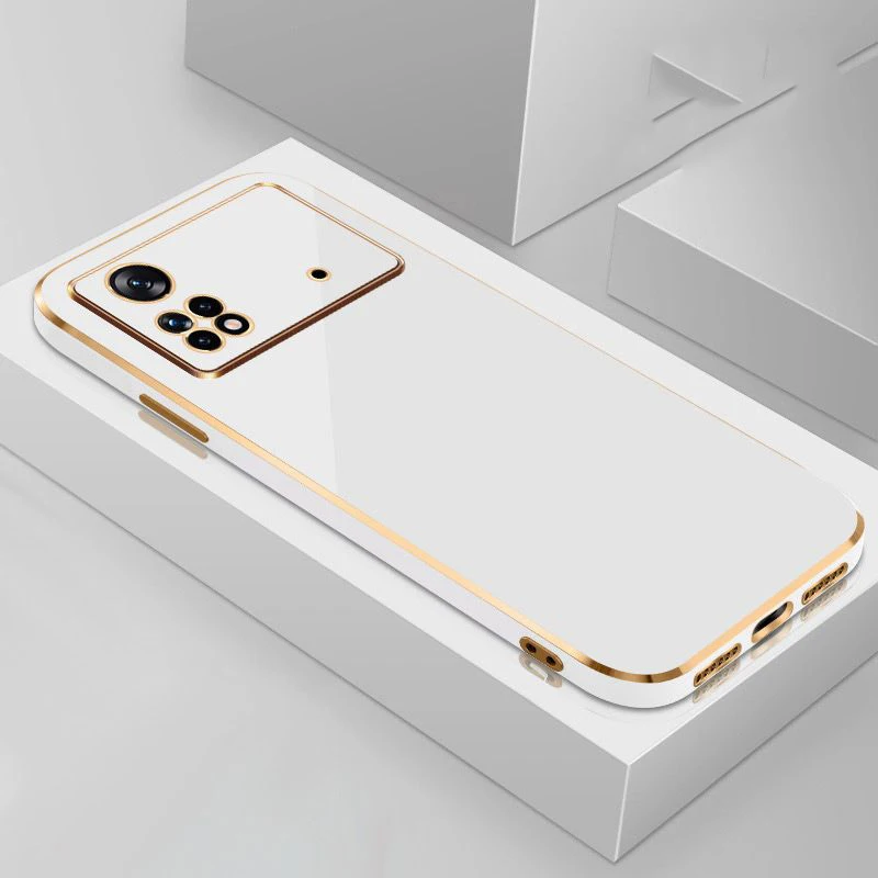 Luxury Square Plating Shockproof Silicone Phone Case Back Cover - Premium Protection and Style
