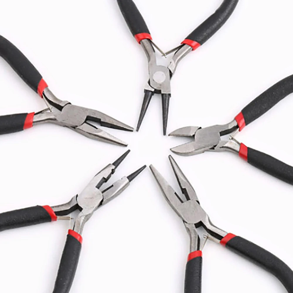 1 Piece Stainless Steel Needle Nose Pliers Jewelry Making Hand Tool Black Pliers Tools DIY Equipment Handcraft Beadwork Repair