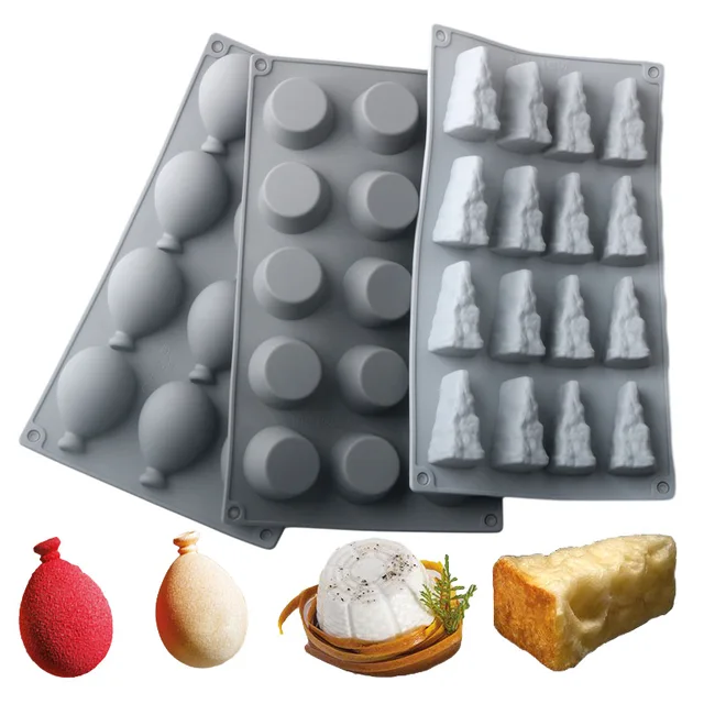 12 Holes RICOTTA Mousse Cake Moulds Balloon Shape Silicone Cake Molds Whey Cheese Dessert Baking Tools Kitchen Supplies