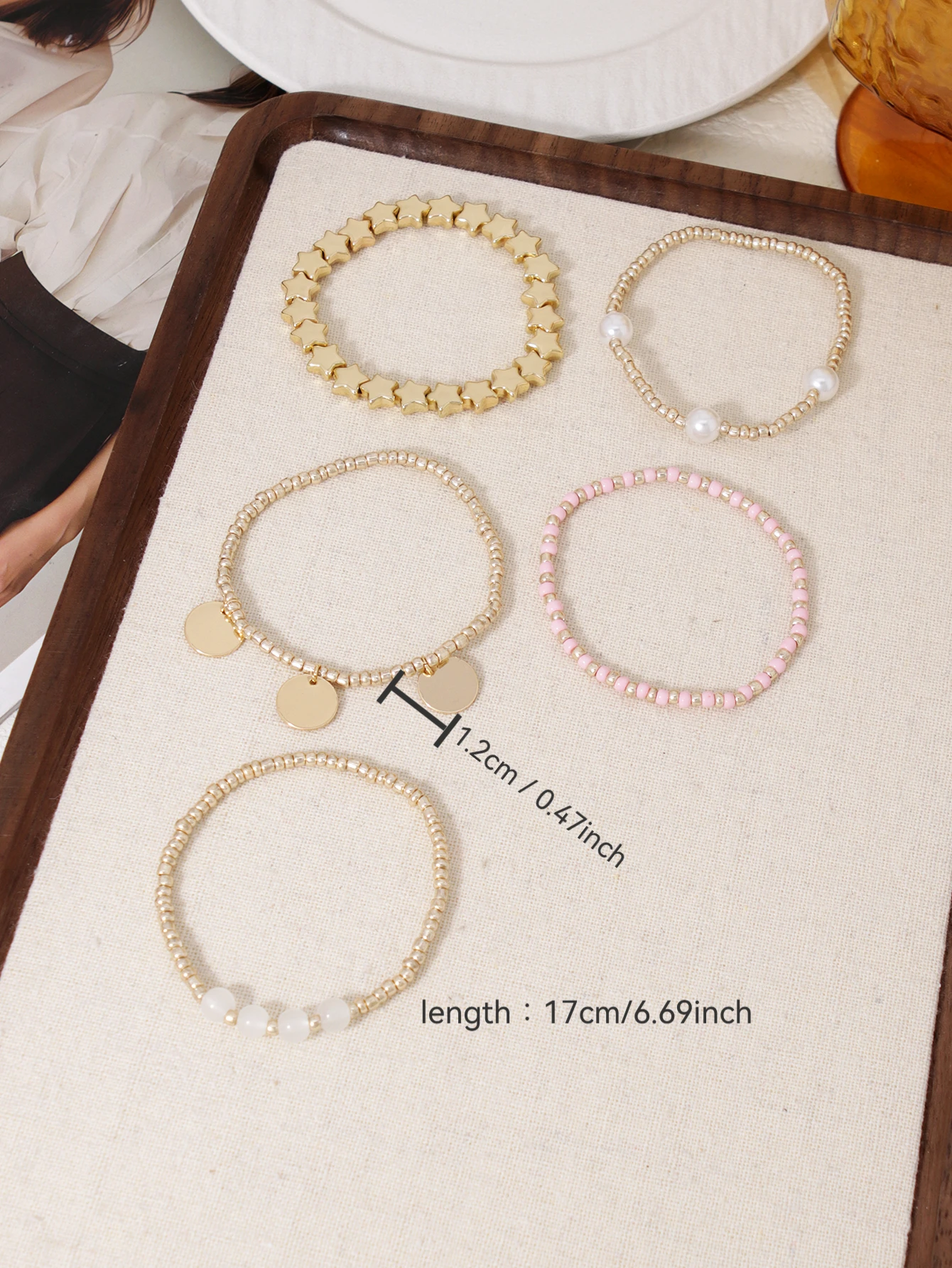 Bohemian Star CCB Bead Stacked Bracelet Set for Women