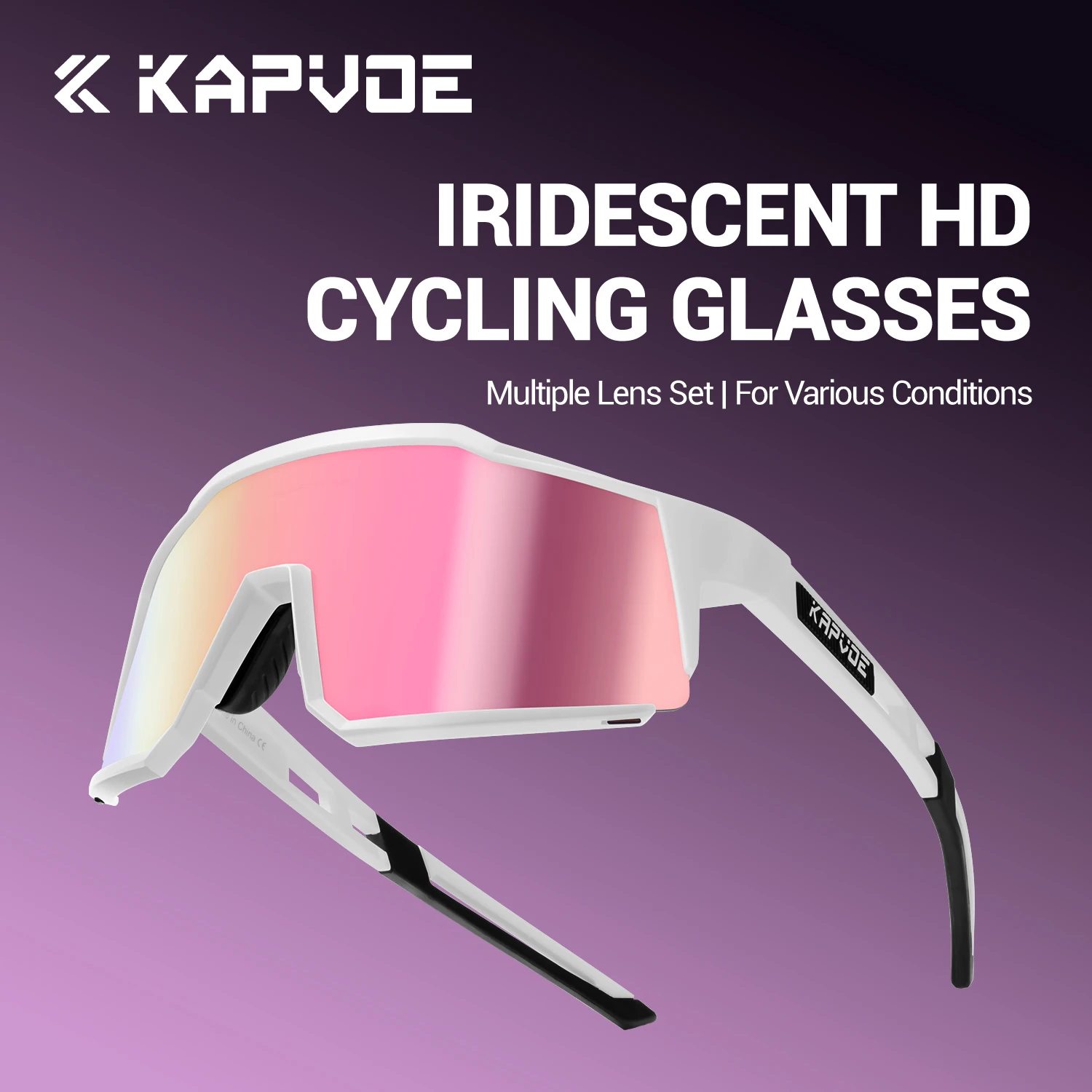 KAPVOE UV400 등산용 선글라스 야외 스포츠 사이클링 및 하이킹 안경 세련된 운전용 선글라스 MTB 레이싱 안경