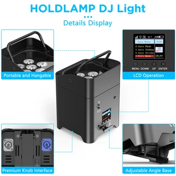 U'King 4PCS 6x18W 6IN1 RGBAW+UV Par Light with Bag DMX Remote Control WiFi Par Light Wireless LED Stage Light for DJ Bar Party 5