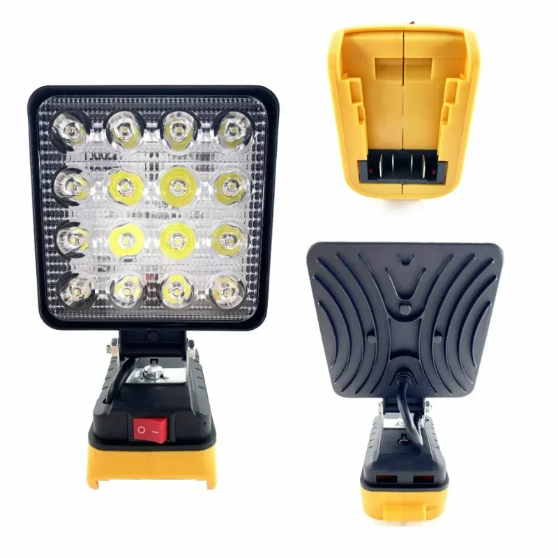 Cordless LED Work Light Flashlight Outdoors Flood Lights Makita DeWalt Milwaukee 18V Lithium Battery Camping Hiking Lighting