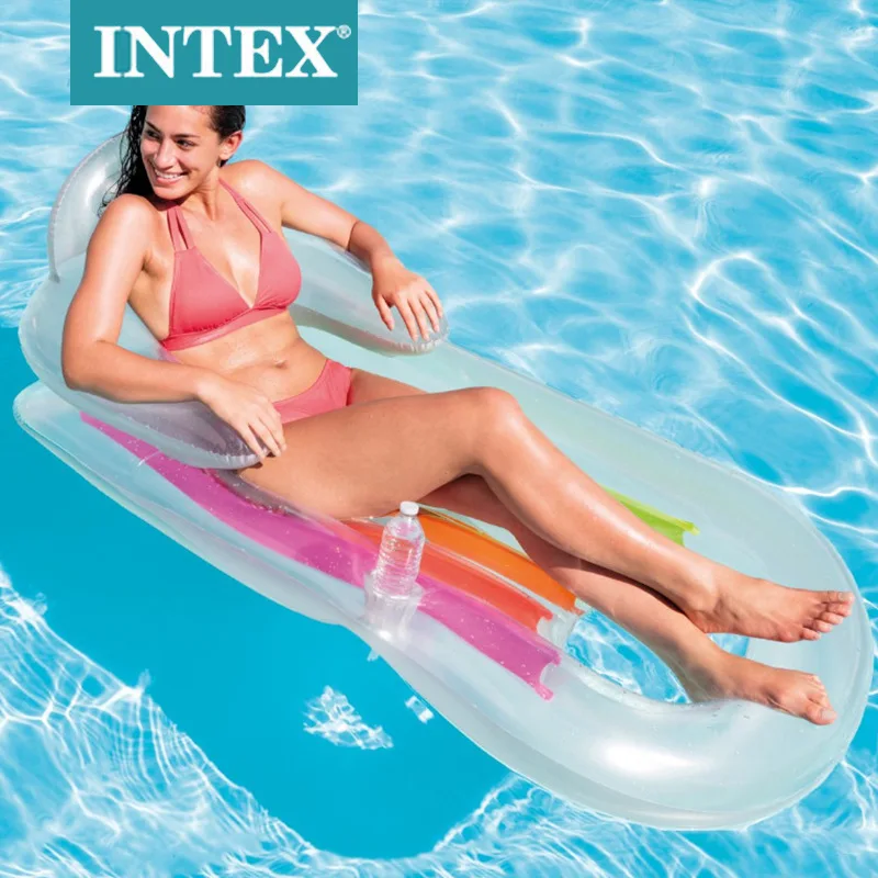 

INTEX58802 Floating Drainage Upper Inflatable Floating Bed Single Water Leisure Lounge Chair Inflatable Thickening Beach Mat