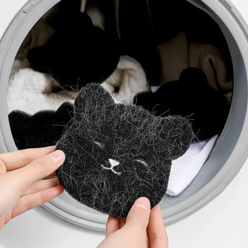 6/2pcs Bear Shape Sponge Laundry Balls Hair Catcher Laundry Ball
