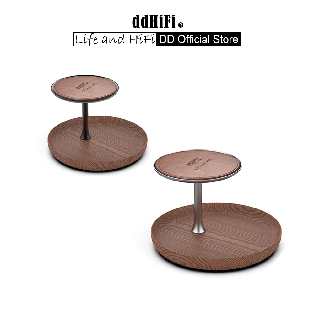 DD ddHiFi HS210SE dual-layer display stand made of walnut wood aluminum alloy and top-grain leather dark / silver