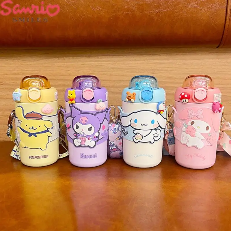 

Sanrio Kawaii Kuromi Cinnamoroll My Melody 316Stainless Steel Thermos Portable Straw Cup Anime Cartoon Children Student Gift