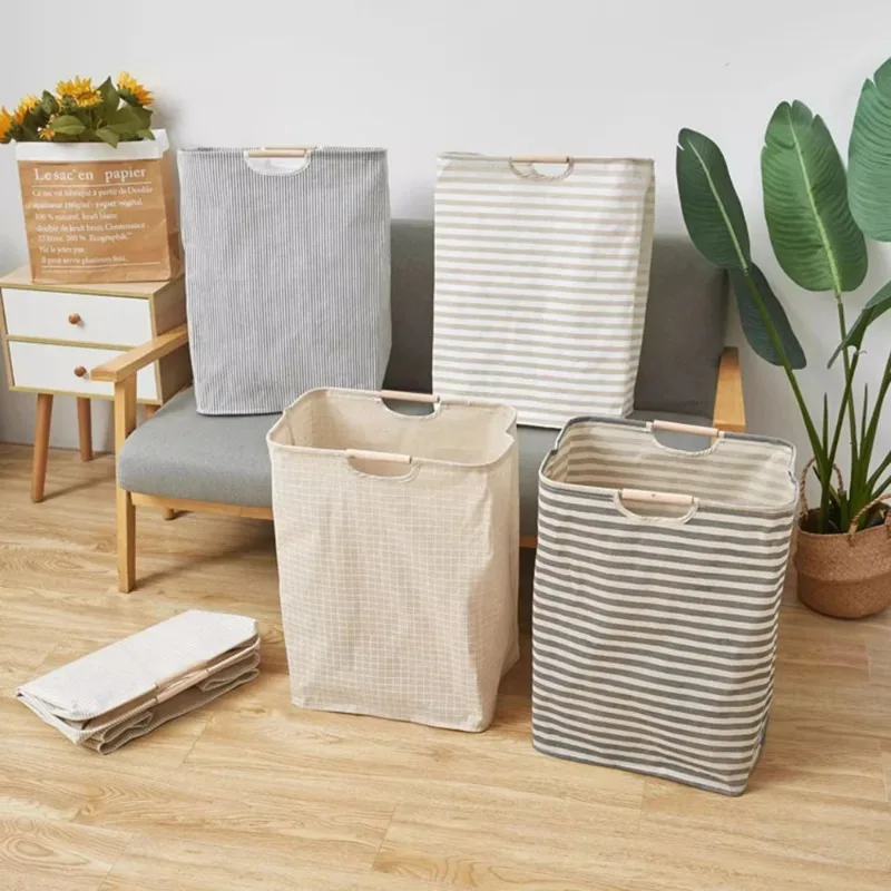 Portable Foldable Fabric Waterproof Bathroom Storage Basket for Clothes