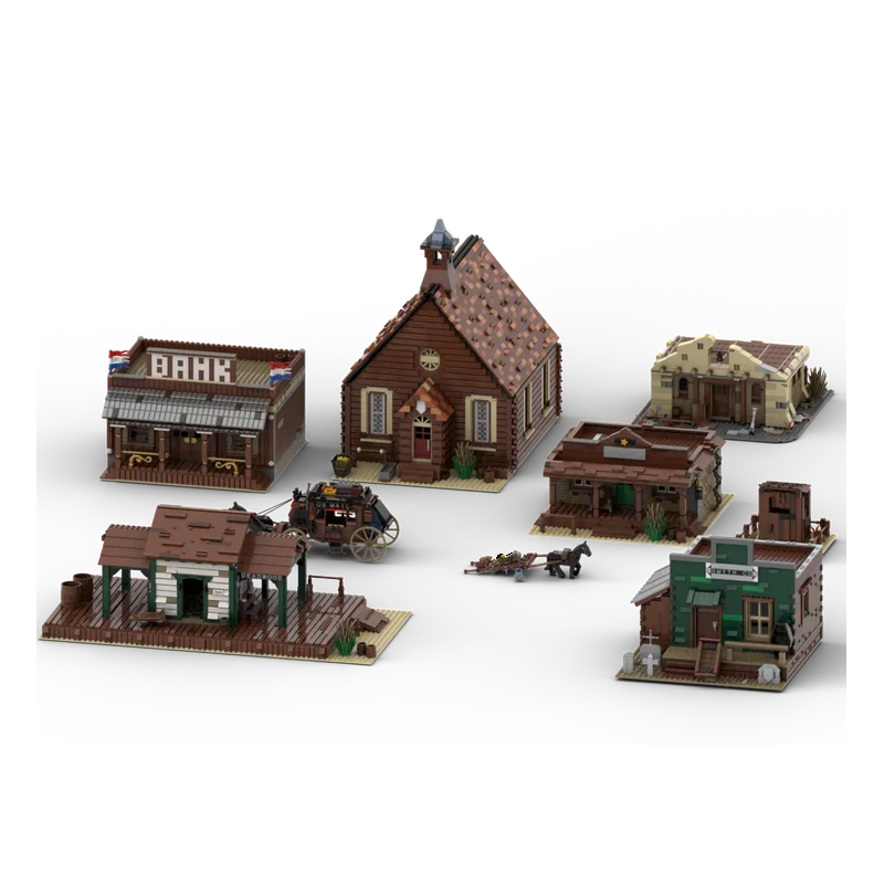 

MOC Street View Series Buiding Blocks Western Church Modular Model Country House Architecture Collection Toy Birthday Present