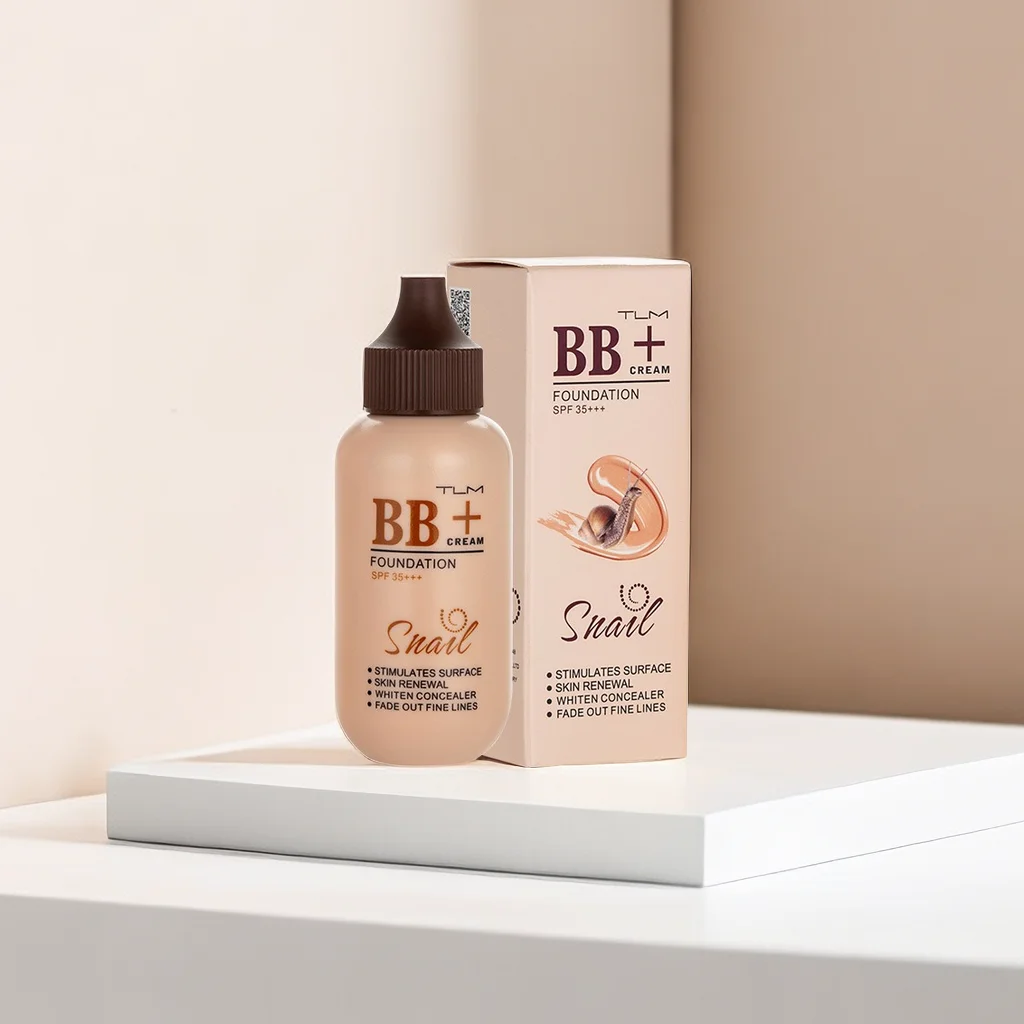 

TUM TLM Snail Essence BB Cream Liquid Foundation Full Cover Concealer Whitening Face Base Modify Concealer Waterproof Cosmetic