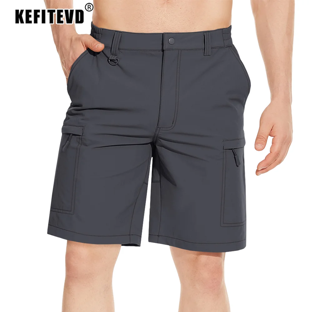 Men's Summer Hiking Cargo Shorts Quick Dry Breathable Multi-Pockets Lightweight Outdoor Sport Running Bottoms