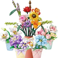 LOZ Flower Bouquet Building Blocks Kit DIY Flowers Block Toys Set Valentine's Day Rose Bricks Set Gift for Girls Friends adults 1
