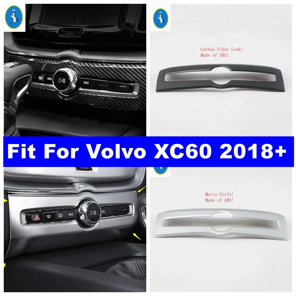 

Matte / Carbon Fiber Look Auto Central Control Air Conditioning Button Frame Cover Trim For Volvo XC60 2018 - 2024 Accessories