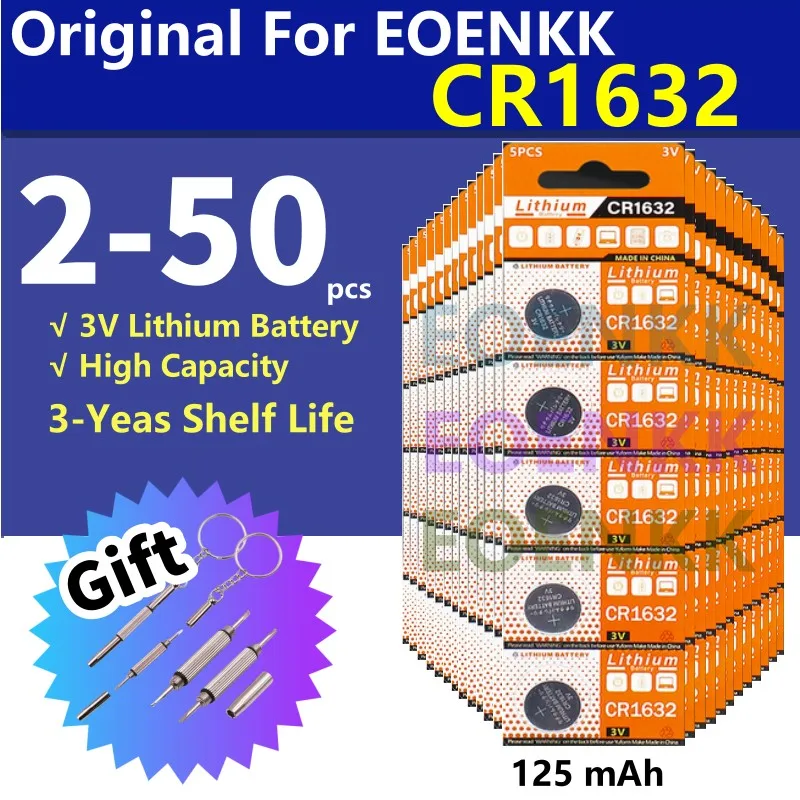   전자 시계 장난감 리모컨 리튬 코인 셀 배터리, CR1632 단추 배터리, 3V LM1632 BR1632 ECR1632 CR 1632, 2-50PCs 