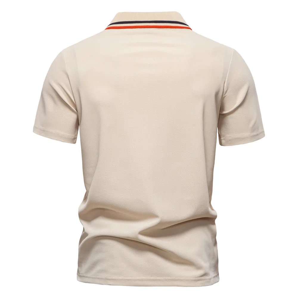 2025 Summer New Embroidered Short sleeved Polo Shirt Men's Striped Collar Business Casual Short sleeved Polo Men's Top 9 S254c3d129e994ff98c25e6f63c804cdcV