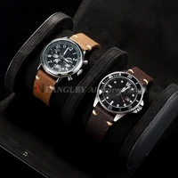 Bracelet de montre en cuir véritable fait à la main, vieux marron noir 18mm 20mm 22mm, Bracelet Vintage souple pour hommes, première couche en peau de vache, SmartWatchband 6