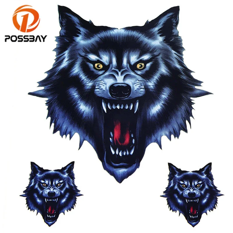 

Wolf Head Decals Skull Head Moto Sticker Motorcycle Car Door Tank Stickers Helmet Decor for Hando BMW Yamaha Cafe Racer Harley