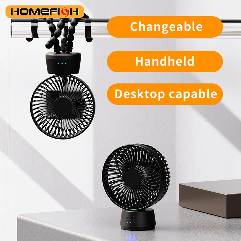 Handheld Fan Automatic Shake Head Baby Stroller Fan