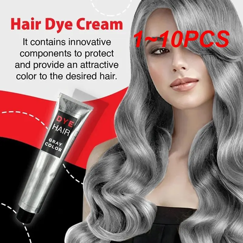 

1~10PCS FashionFashion Smoky Gray Punk Style Light Gray Silver Color Nature Permanent Super Hair Dye Cream Beauty Hair