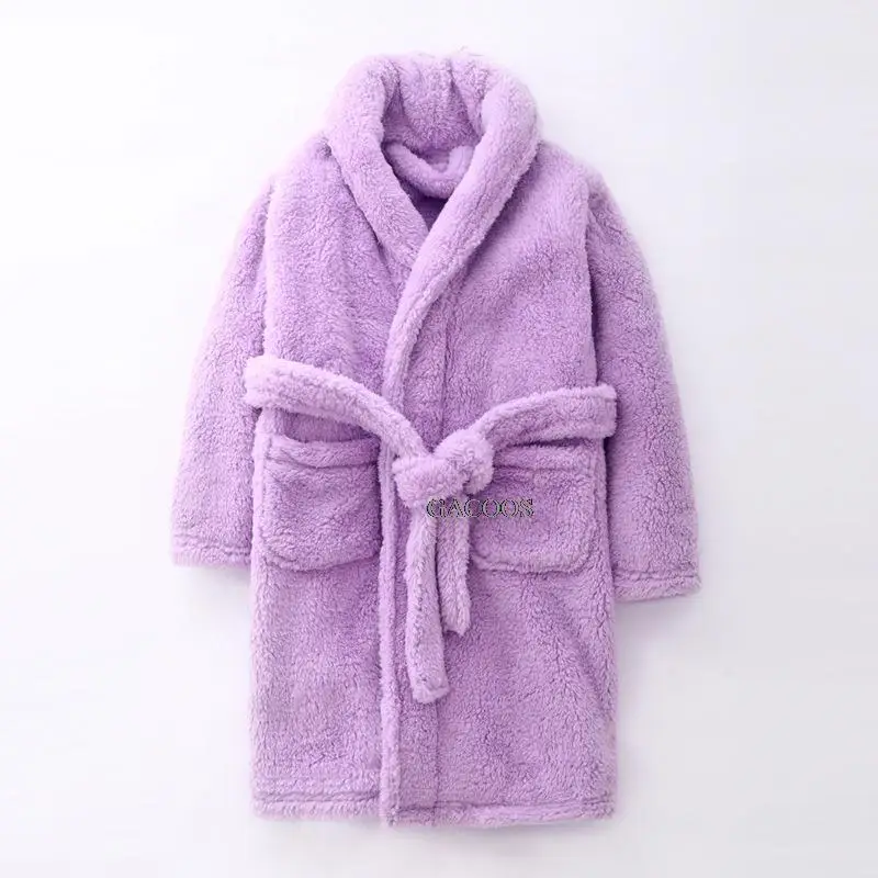 4-18 Years Warm Winter Bathrobe Kids Sleepwear Robe Children Bath Robe Soft Pajamas For Girl Boys Teenage Flannel Night Clothes
