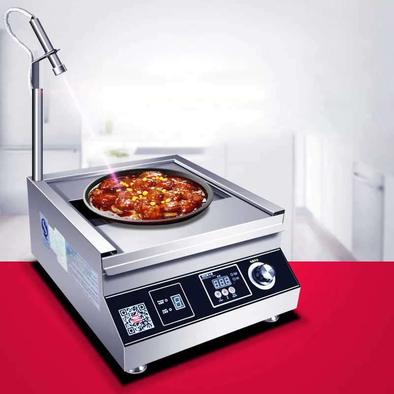 Commercial Induction Cooker 5000w Plane High Power Soup Braised Noodle Cooker Commercial Electric Stove Restaurant Canteen 380V