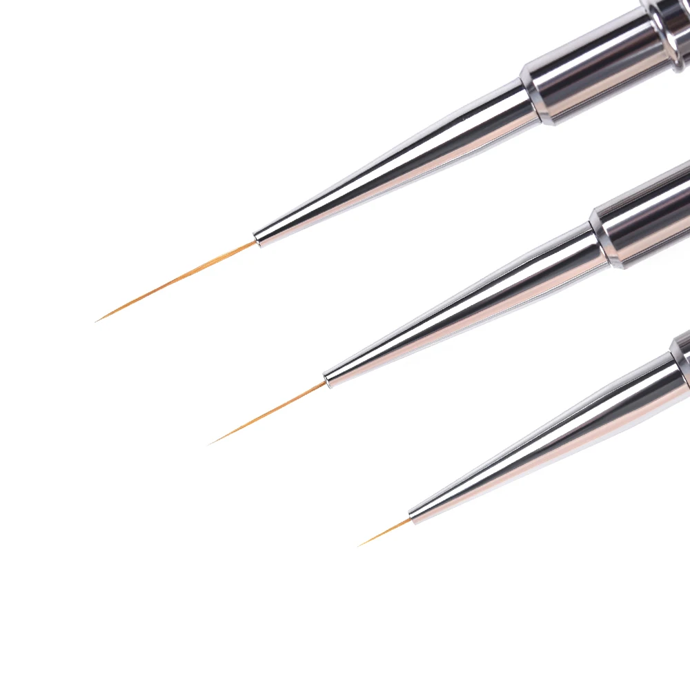 KADS 3pcs 100 Natural Kolinsky French Nail Art Liner Brushes 8/15/20mm Gel Polish Nail Art Tools Design Painting Drawing Liners 3