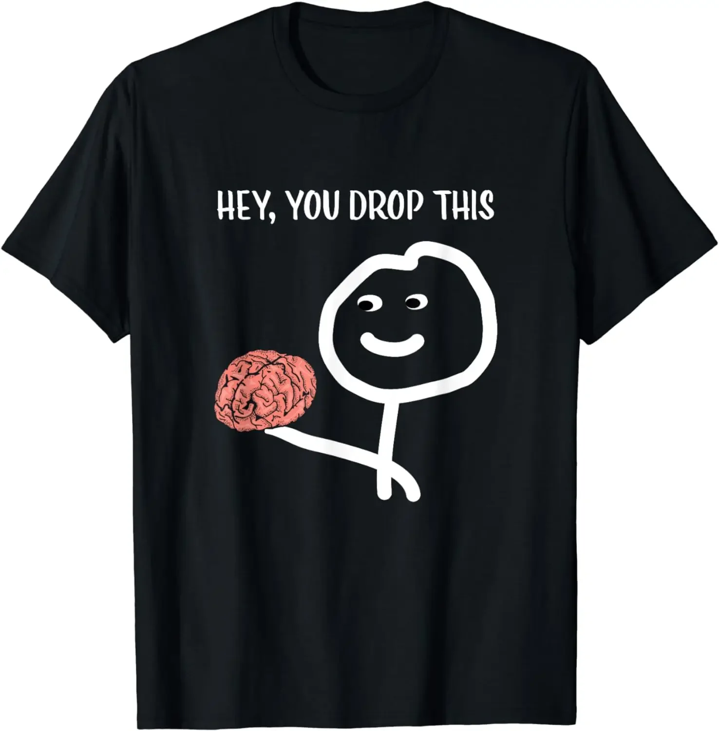 Abbigliamento Uomo Magliette Grafiche Camisas Detti Divertenti Sarcastico Umorismo Bastone Uomo Cervello Design T-Shirt