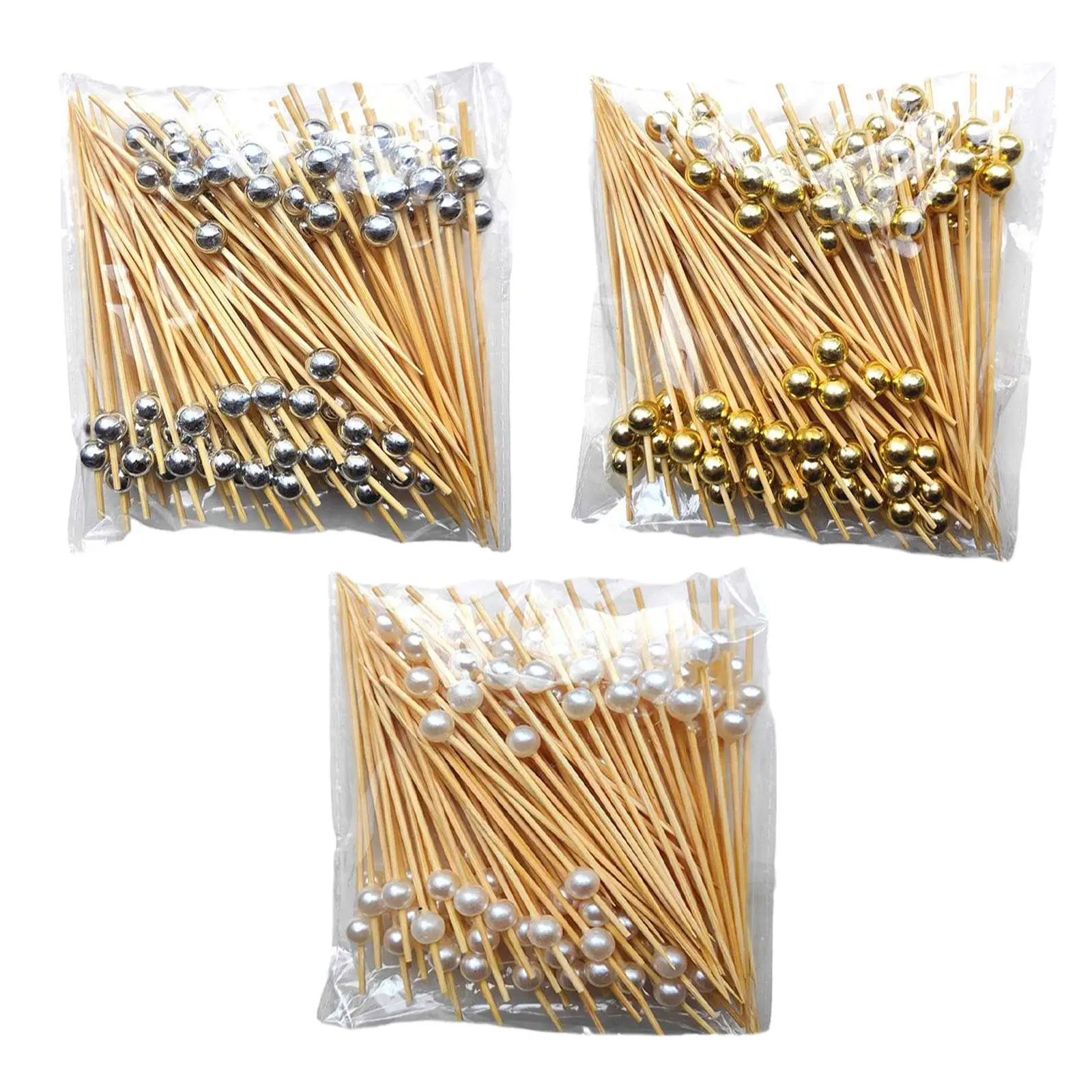 300x Bamboo Skewers Wood Frill Picks for Sandwich Birthday Themed Party