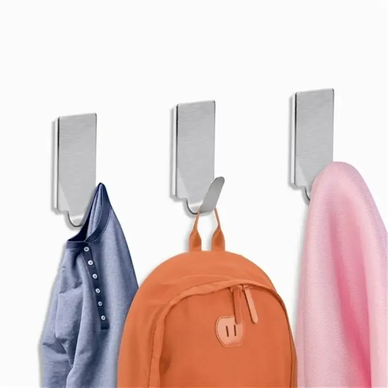 Adhesive Stainless Steel Towel Hooks Family Robe Hanging Hooks Hats Bag Key Wall