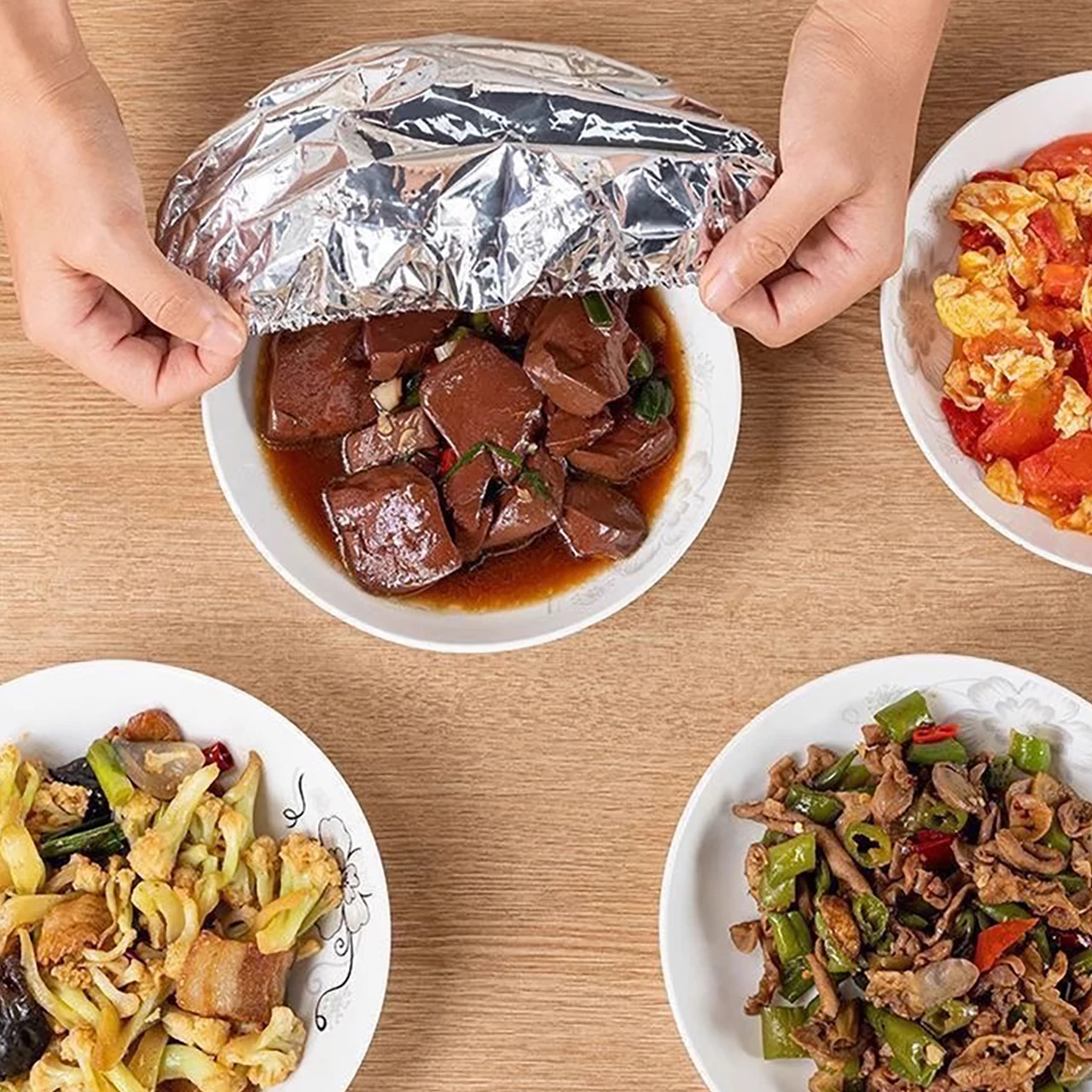 10pcs Insulated Heat Retaining Covers Winter Thermal Warming Food Film Reusable Food Storage Cap