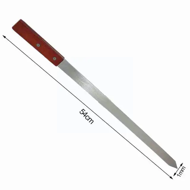 Acél Bbq Széles Villák Fa Fogantyú Sült Húsvilla Barbecue Szerszámok Kiegészítők Konyhai Kemping Nyárs Brazil J9T9 - Image 6