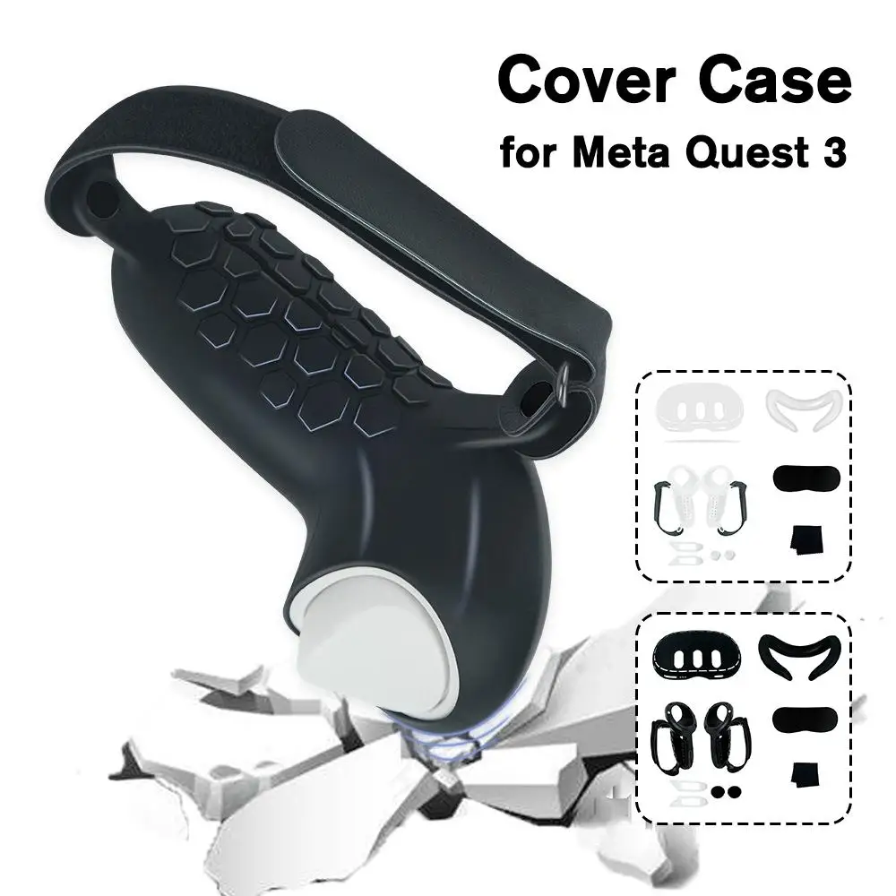 

Силиконовый защитный чехол, оболочка для смартфона Meta Quest 3 VR, накладка на голову, накладка на глаза, рукоятка, зажим, крышка, аксессуары VR W0D7