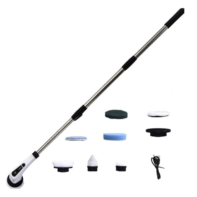 

Electric Spin Scrubber Cordless Cleaning Brush with Replaceable Brush Heads Power Scrubber for Bathtub Grout Tile