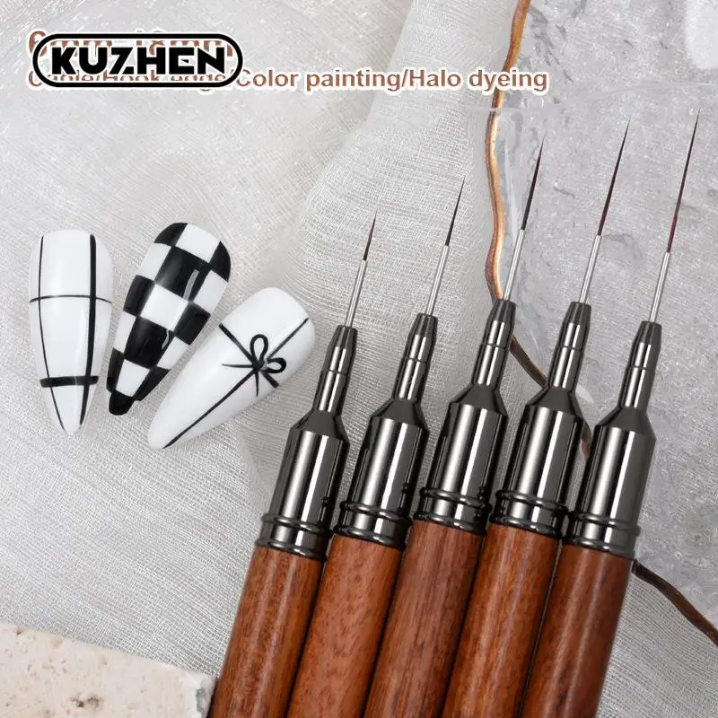 

6/9/12/15/18mm Nail Liner Brush Drawing Lines Stripe Painting Flower Pen Nail Art Manicure Sandalwood Handle