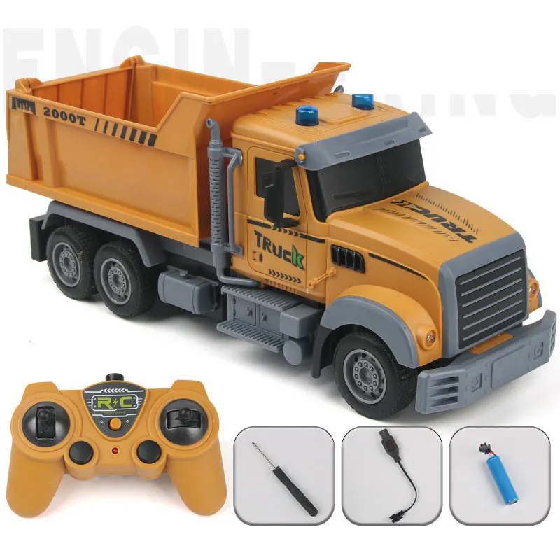 6Ch Mixer Truck Telecomando Camion Rc Ingegneria Auto Simulazione Garbag Camion Fuoristrada Con Led Giocattolo Elettronico Ragazzi Regalo