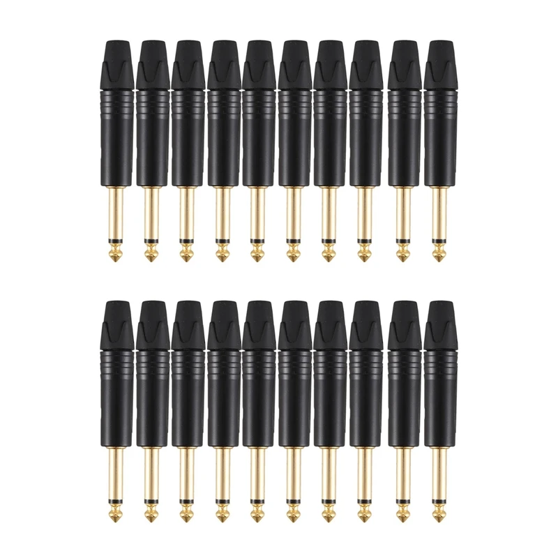 profissional 2 polo 6.35mm 6.5mm estéreo jack